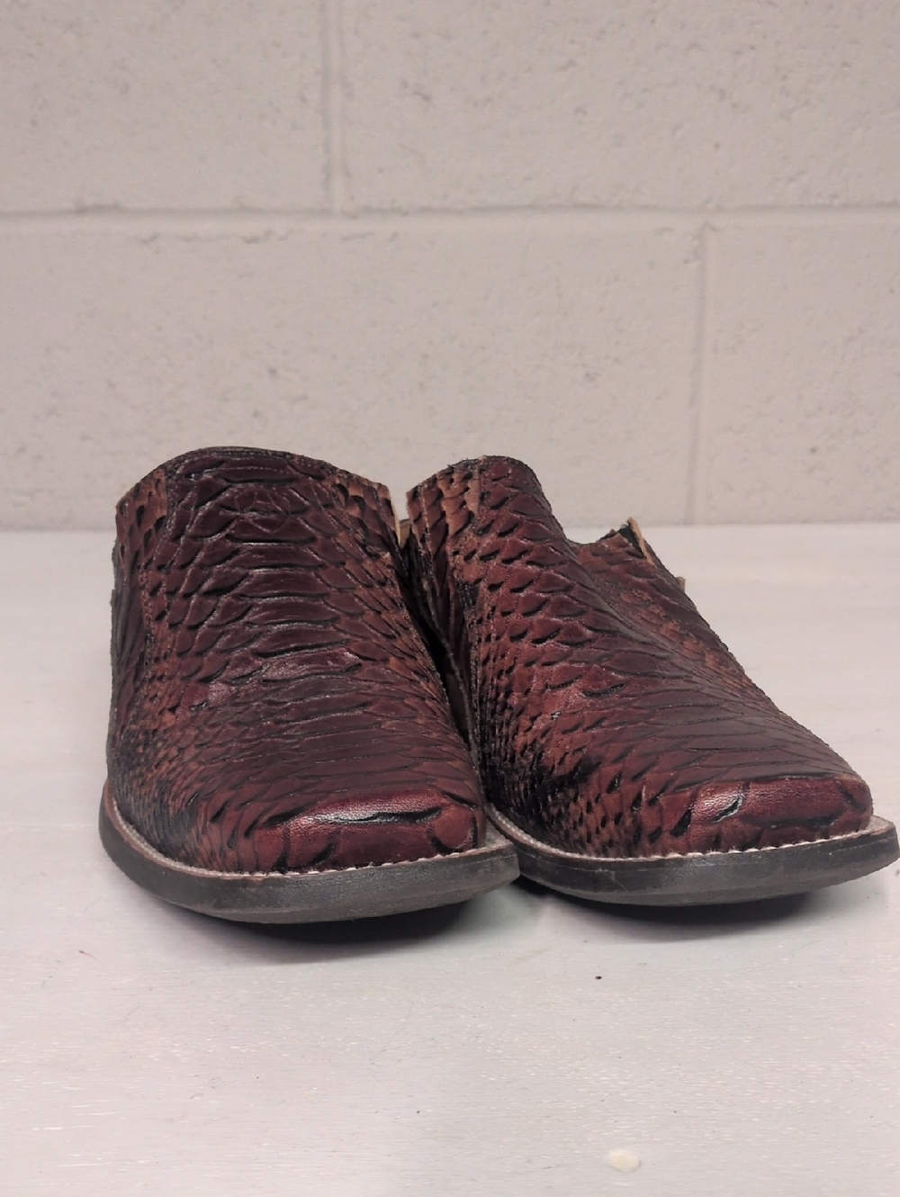 Ariat Brown Python Print Leather Pointed Toe Western Mules Size 8.5 - Picture 3 of 10